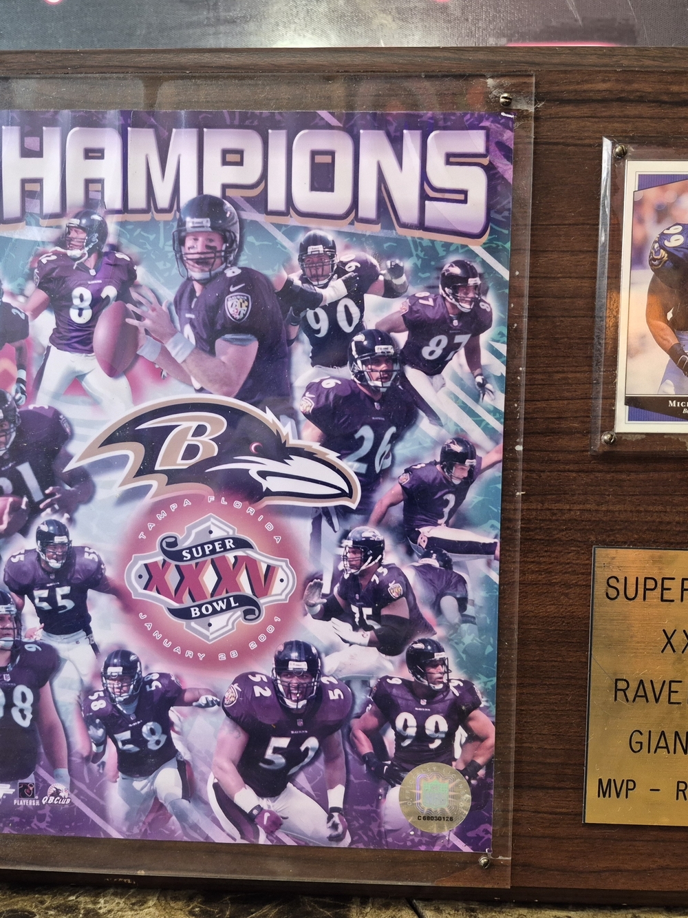 NFL Baltimore Ravens Purple Black Champions Super Bowl XXXV Wall Art
